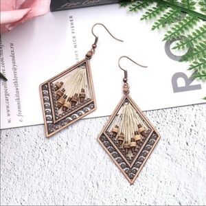 Bohemian geometric beaded tribal gypsy earrings